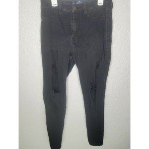 Hollister Black 5L High Rise Jean Legging Distressed Advanced Stretch W27 I30